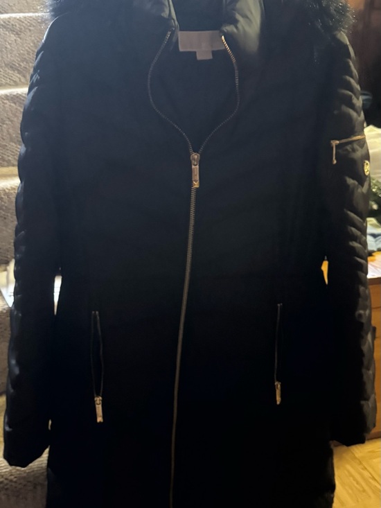 Michael Kors Jackets & Blazers - Michael Kors Black Quilted Long Puffer Coat with Zip Details